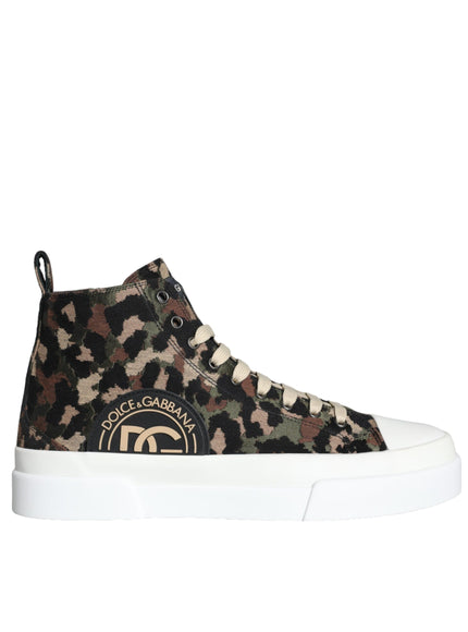 Dolce & Gabbana Multicolor Camouflage High Top Sneaker Shoes