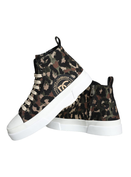 Dolce & Gabbana Multicolor Camouflage High Top Sneaker Shoes