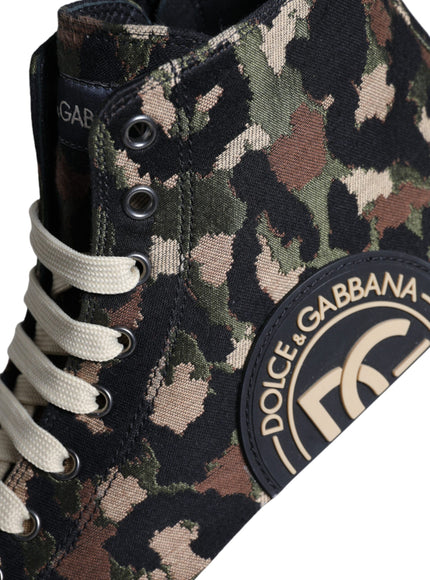 Dolce & Gabbana Multicolor Camouflage High Top Sneaker Shoes