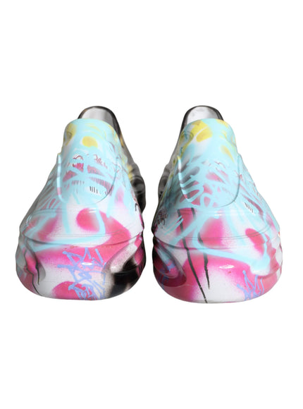 Dolce & Gabbana Multicolor Graffiti Rubber Low Top Sneakers Shoes