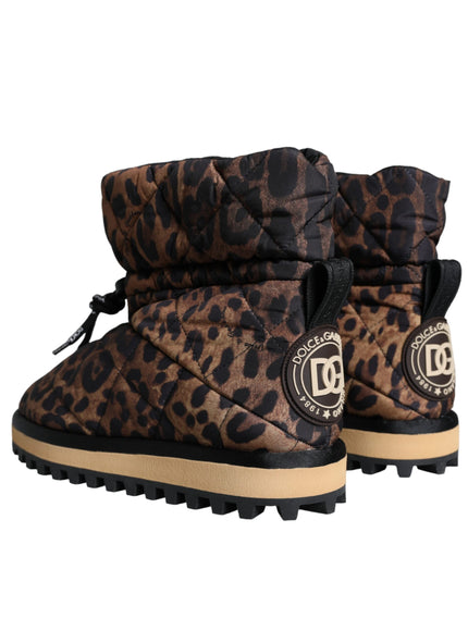 Back view of Dolce & Gabbana leopard ankle boots