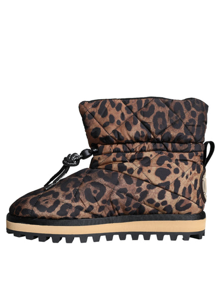 Opposite side view of Dolce & Gabbana leopard boots