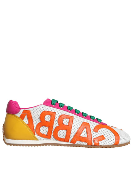 Dolce & Gabbana Multicolor Leather Logo Casual Sneakers Shoes