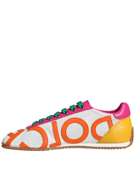 Dolce & Gabbana Multicolor Leather Logo Casual Sneakers Shoes