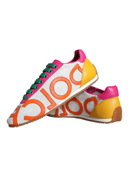 Dolce & Gabbana Multicolor Leather Logo Casual Sneakers Shoes