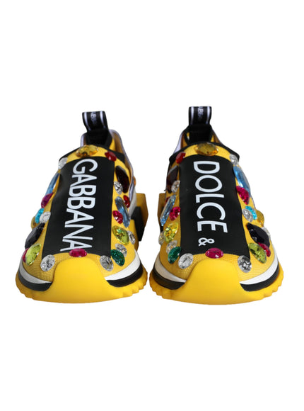 Dolce & Gabbana Yellow Sorrento Crystals Sneakers Womens Shoes