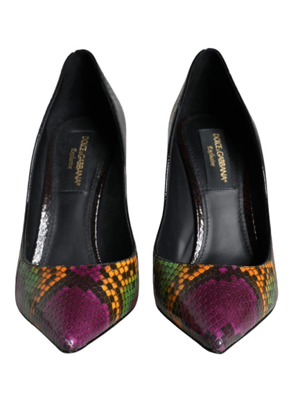 Dolce & Gabbana Multicolor Exotic Leather Heels Pumps Shoes