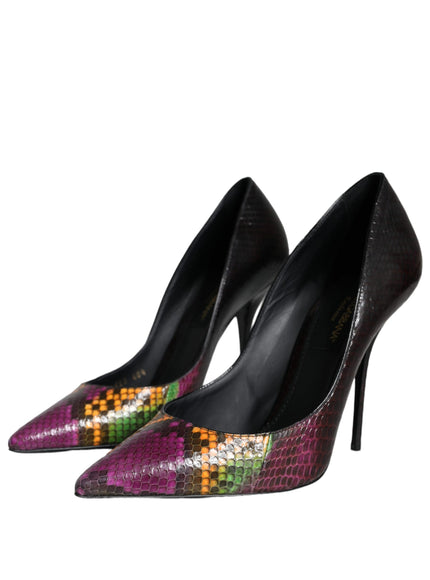 Dolce & Gabbana Multicolor Exotic Leather Heels Pumps Shoes