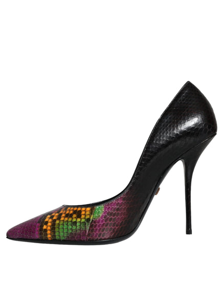 Dolce & Gabbana Multicolor Exotic Leather Heels Pumps Shoes