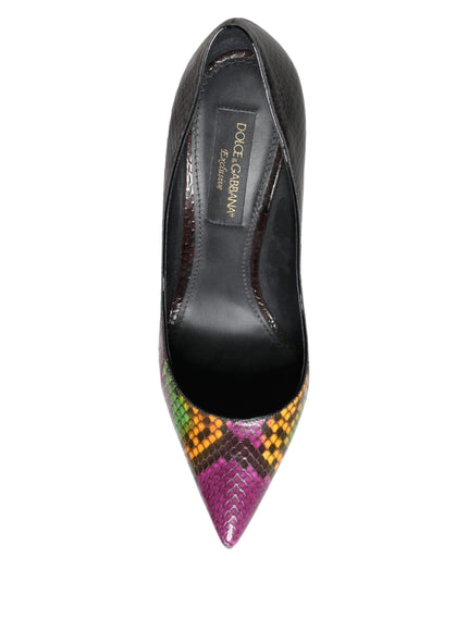 Dolce & Gabbana Multicolor Exotic Leather Heels Pumps Shoes