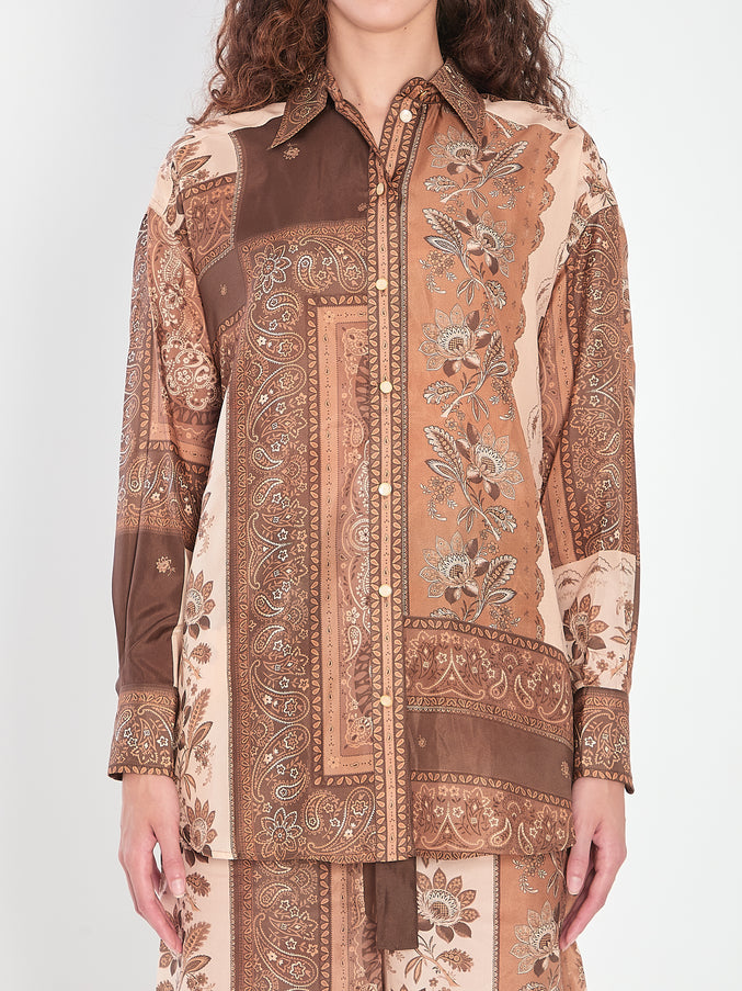 Zimmermann Lucky Manstyle Shirt Brown