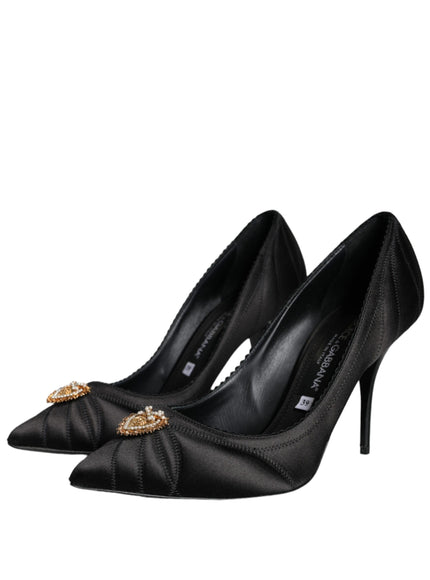 Dolce & Gabbana Black Heart DEVOTION Heels Pumps Shoes