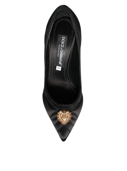 Dolce & Gabbana Black Heart DEVOTION Heels Pumps Shoes