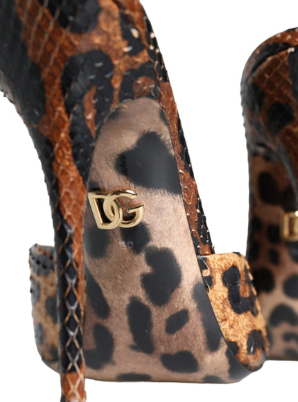 Dolce & Gabbana Brown Leopard Print Leather Sandals