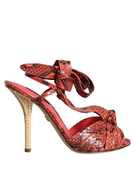 Dolce & Gabbana Coral Exotic Leather Heels Sandals Shoes