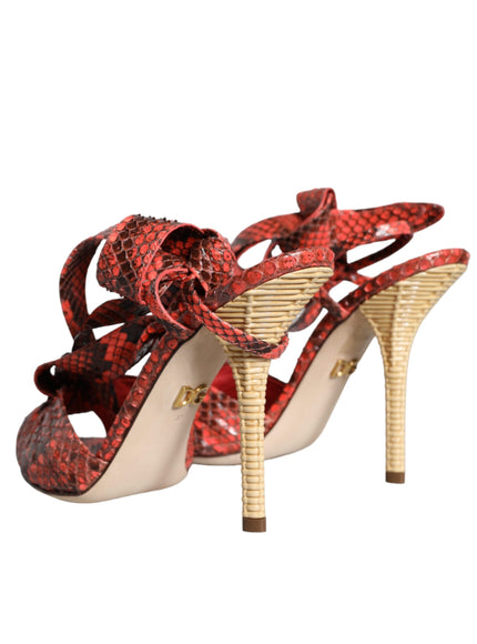 Dolce & Gabbana Coral Exotic Leather Heels Sandals Shoes