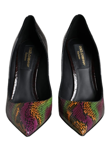 Dolce & Gabbana Multicolor Exotic Leather Heels Pumps Shoes