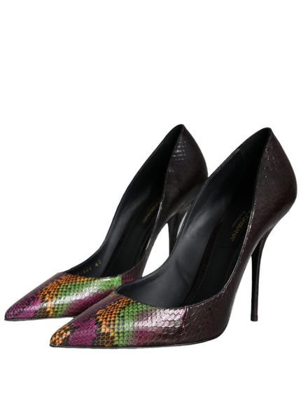 Dolce & Gabbana Multicolor Exotic Leather Heels Pumps Shoes