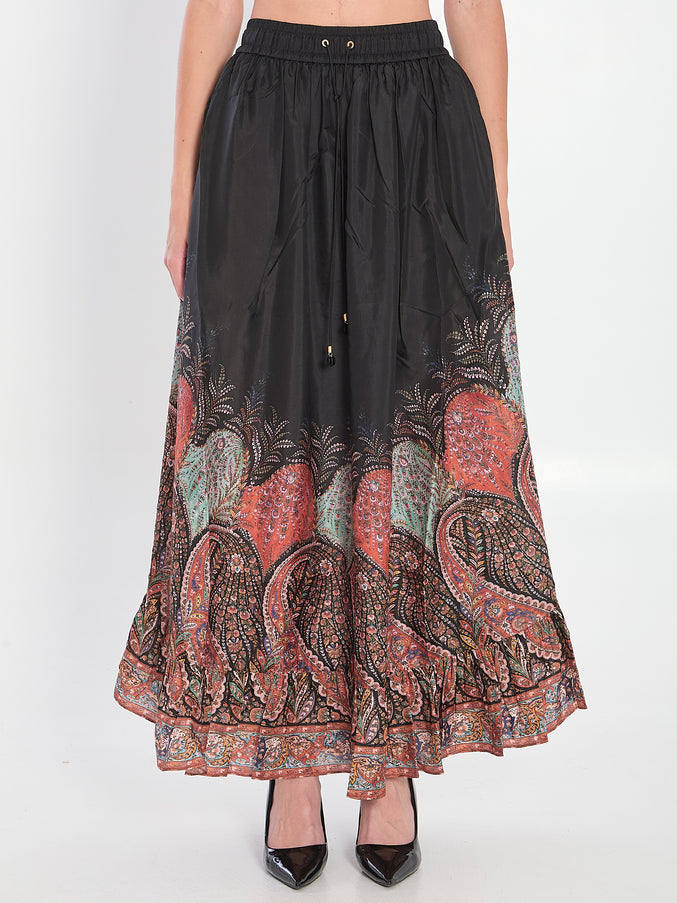 Zimmermann Rhiannon Ruffle Maxi Skirt Black