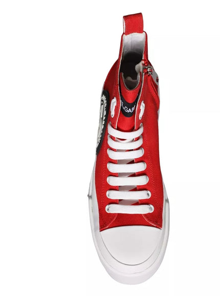 Dolce & Gabbana Red Canvas Logo Sneakers