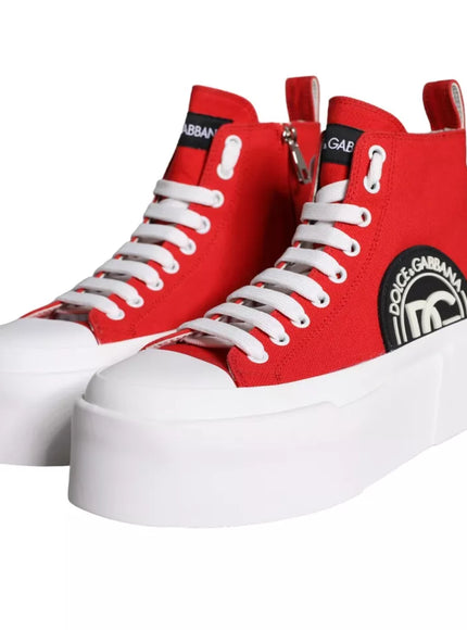 Dolce & Gabbana Red Canvas Logo Sneakers