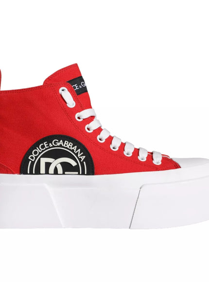 Dolce & Gabbana Red Canvas Logo Sneakers