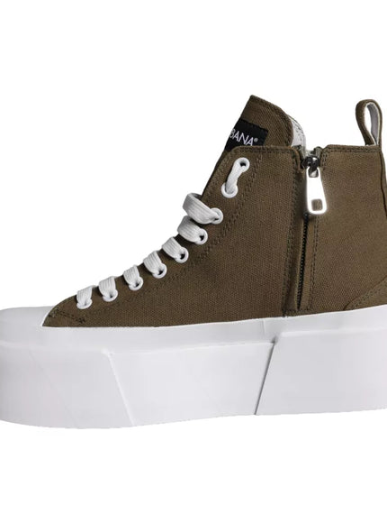 Dolce & Gabbana Canvas Logo Print High Top Sneakers