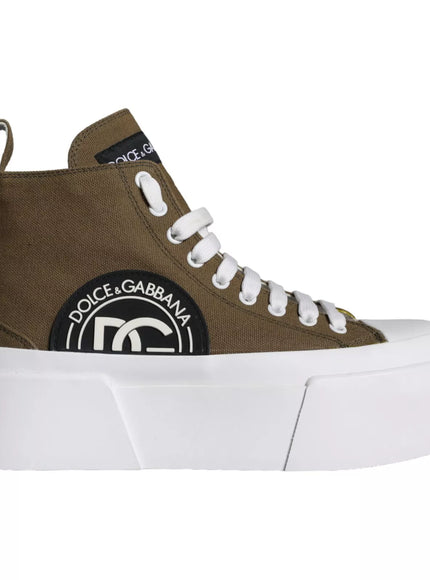 Dolce & Gabbana Canvas Logo Print High Top Sneakers