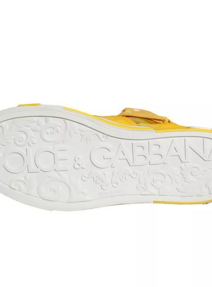 Dolce & Gabbana Leather High Top Sneakers In Yellow