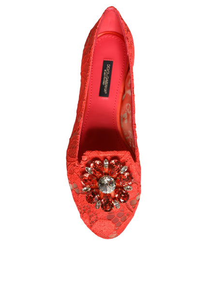 Dolce & Gabbana Crystal Ballet Flats With Lace