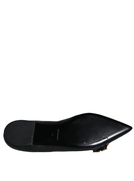 Dolce & Gabbana Devotion Leather Ballerina Flats