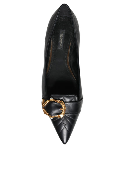 Dolce & Gabbana Devotion Leather Ballerina Flats