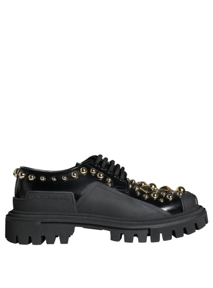 Dolce & Gabbana Derby Embellished Shoes In Black