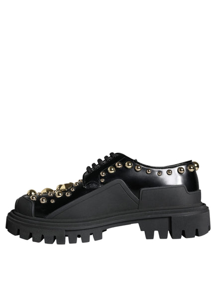 Dolce & Gabbana Derby Embellished Shoes In Black