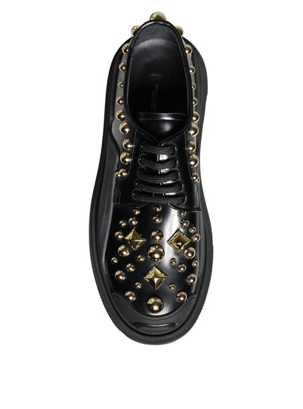 Dolce & Gabbana Derby Embellished Shoes In Black