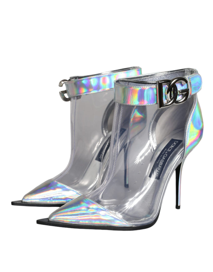 Dolce & Gabbana 105mm Silver Iridescent Cardinale Boots