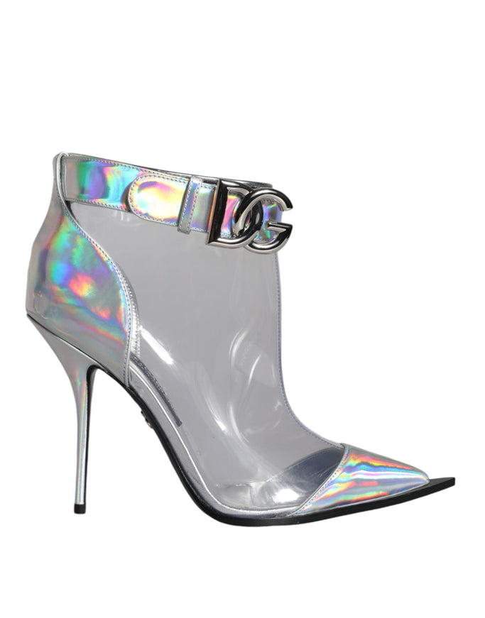 Dolce & Gabbana 105mm Silver Iridescent Cardinale Boots