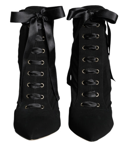 Dolce & Gabbana Jersey Stretch Ankle Booties In Black