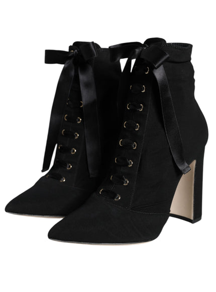 Dolce & Gabbana Jersey Stretch Ankle Booties In Black