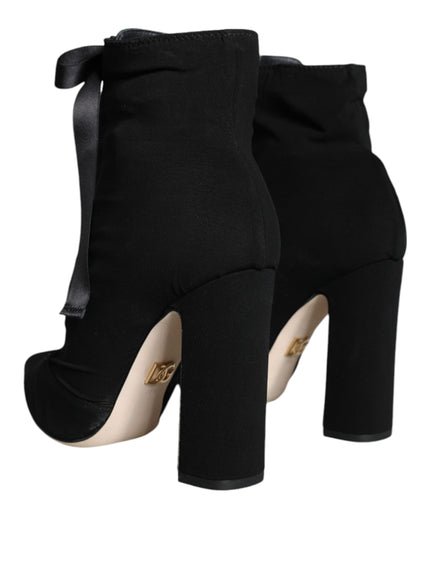 Dolce & Gabbana Jersey Stretch Ankle Booties In Black