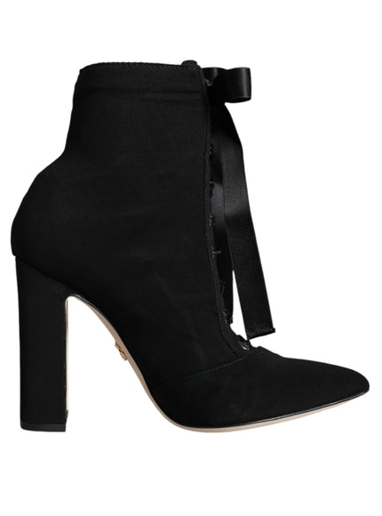 Dolce & Gabbana Jersey Stretch Ankle Booties In Black