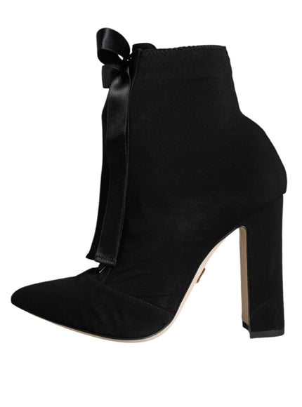 Dolce & Gabbana Jersey Stretch Ankle Booties In Black