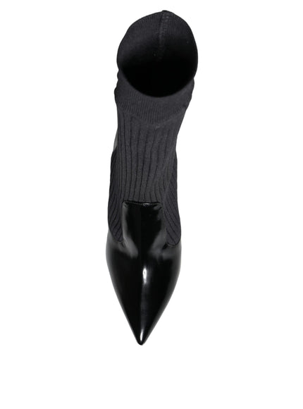 Dolce & Gabbana Black Stretch Sock Stilettos Booties