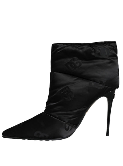 Dolce & Gabbana DG Logo Padded Ankle Boots in Black