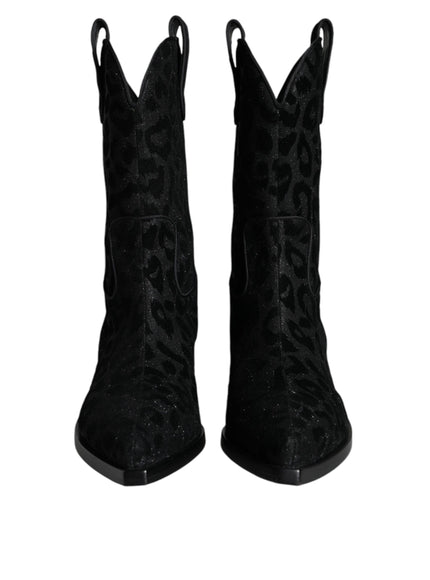 Dolce & Gabbana Leopard Cowboy Mid Calf Boots