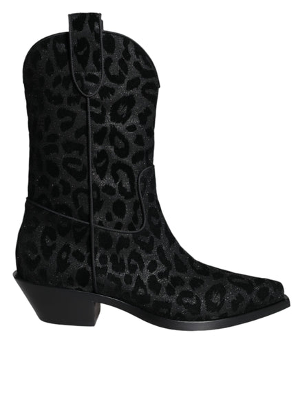 Dolce & Gabbana Leopard Cowboy Mid Calf Boots