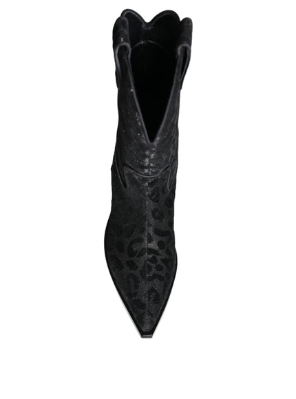 Dolce & Gabbana Leopard Cowboy Mid Calf Boots