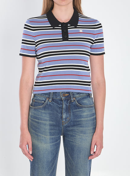 Celine Polo Cropped Triomphe Blue