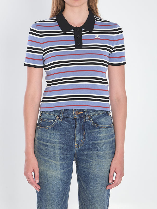 Celine Polo Cropped Triomphe Blue