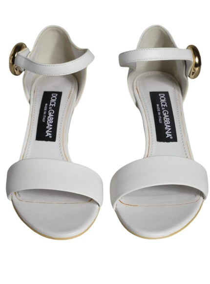 Dolce & Gabbana Keira Sandals In White Leather